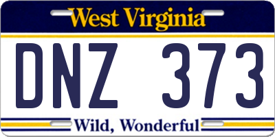 WV license plate DNZ373