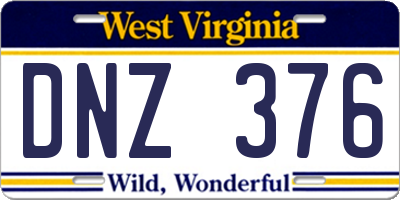 WV license plate DNZ376