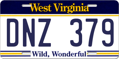 WV license plate DNZ379