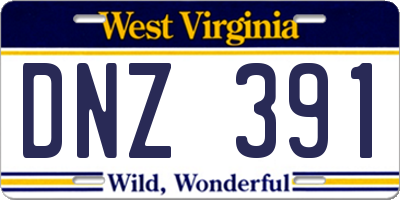 WV license plate DNZ391