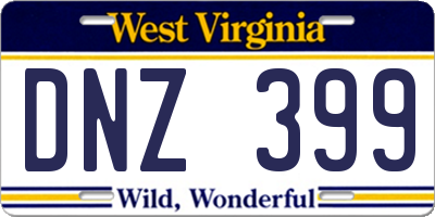 WV license plate DNZ399