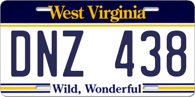 WV license plate DNZ438