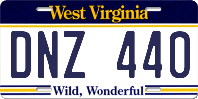 WV license plate DNZ440
