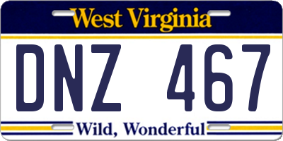 WV license plate DNZ467