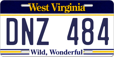 WV license plate DNZ484