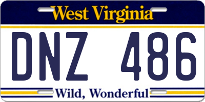 WV license plate DNZ486