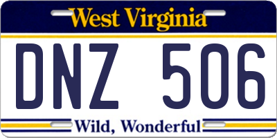 WV license plate DNZ506