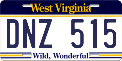 WV license plate DNZ515