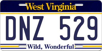 WV license plate DNZ529