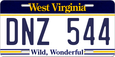 WV license plate DNZ544