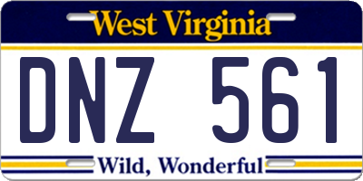 WV license plate DNZ561