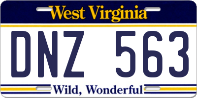 WV license plate DNZ563