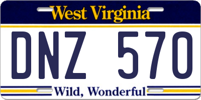 WV license plate DNZ570