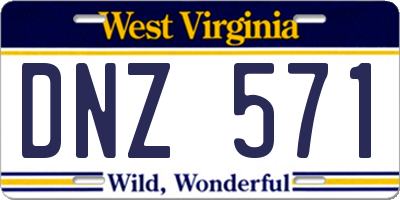 WV license plate DNZ571
