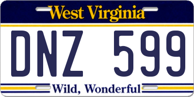 WV license plate DNZ599