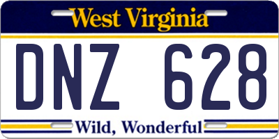 WV license plate DNZ628
