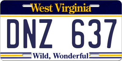 WV license plate DNZ637