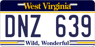 WV license plate DNZ639