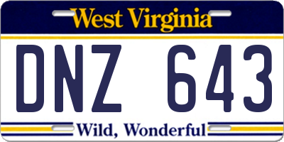 WV license plate DNZ643