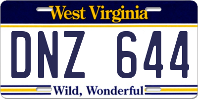 WV license plate DNZ644
