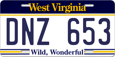 WV license plate DNZ653
