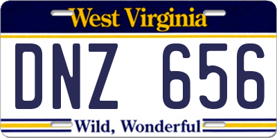 WV license plate DNZ656