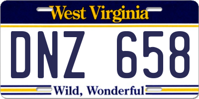 WV license plate DNZ658