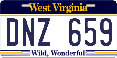WV license plate DNZ659