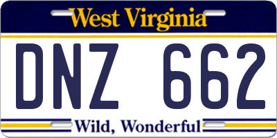 WV license plate DNZ662