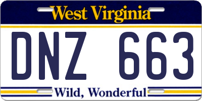 WV license plate DNZ663