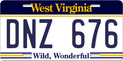 WV license plate DNZ676