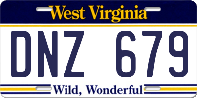 WV license plate DNZ679