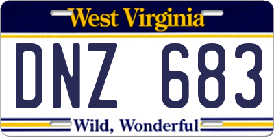 WV license plate DNZ683