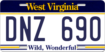 WV license plate DNZ690