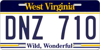 WV license plate DNZ710