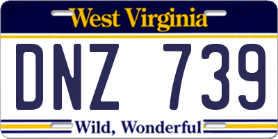 WV license plate DNZ739