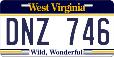WV license plate DNZ746