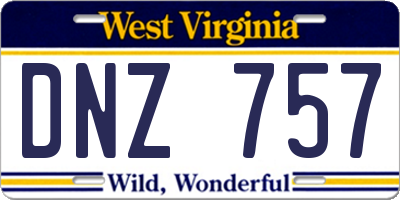 WV license plate DNZ757