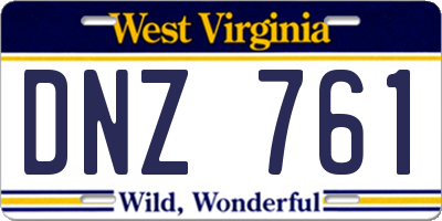 WV license plate DNZ761