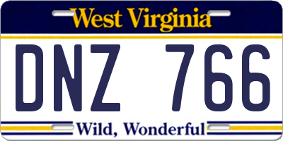 WV license plate DNZ766