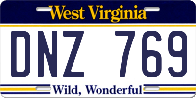 WV license plate DNZ769
