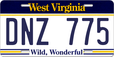 WV license plate DNZ775