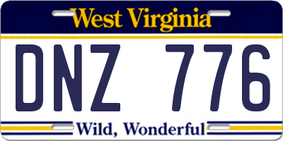 WV license plate DNZ776