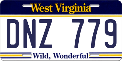 WV license plate DNZ779
