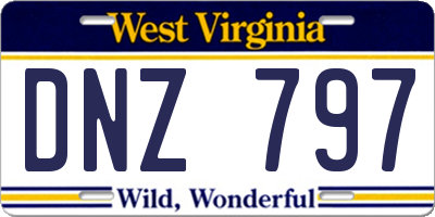 WV license plate DNZ797
