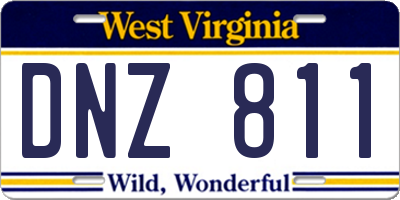 WV license plate DNZ811