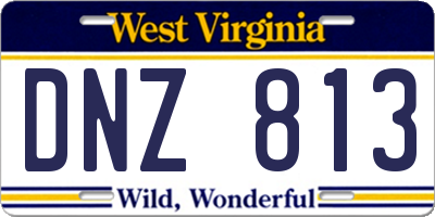 WV license plate DNZ813