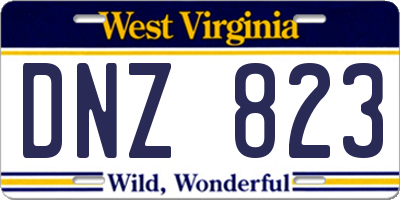 WV license plate DNZ823
