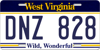 WV license plate DNZ828