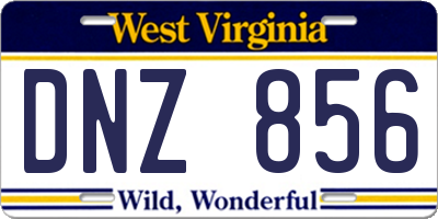 WV license plate DNZ856